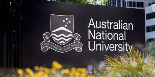 The Australian National University campus sign